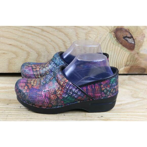 Dansko Clogs Womens 8.5 Professional Stained Glass Multi Mules Comfort Shoes - Picture 1 of 8